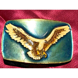 Vtg. Enameled Patriotic Eagle The Great American Buckle Co. 70's S/N 504